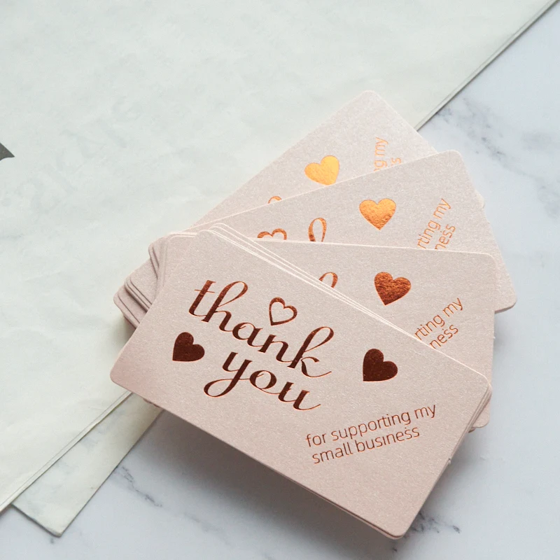 customized printed logo waterproof square thank you card business advertising name card for your small business