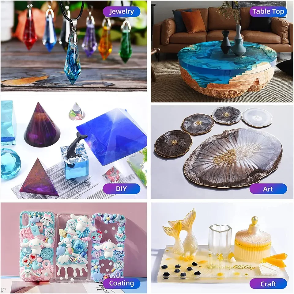 Clear Crystal Texture DIY Resin Small Crafts Bubble-free Liquid Non-toxic Epoxy Resin for DIY Crafts