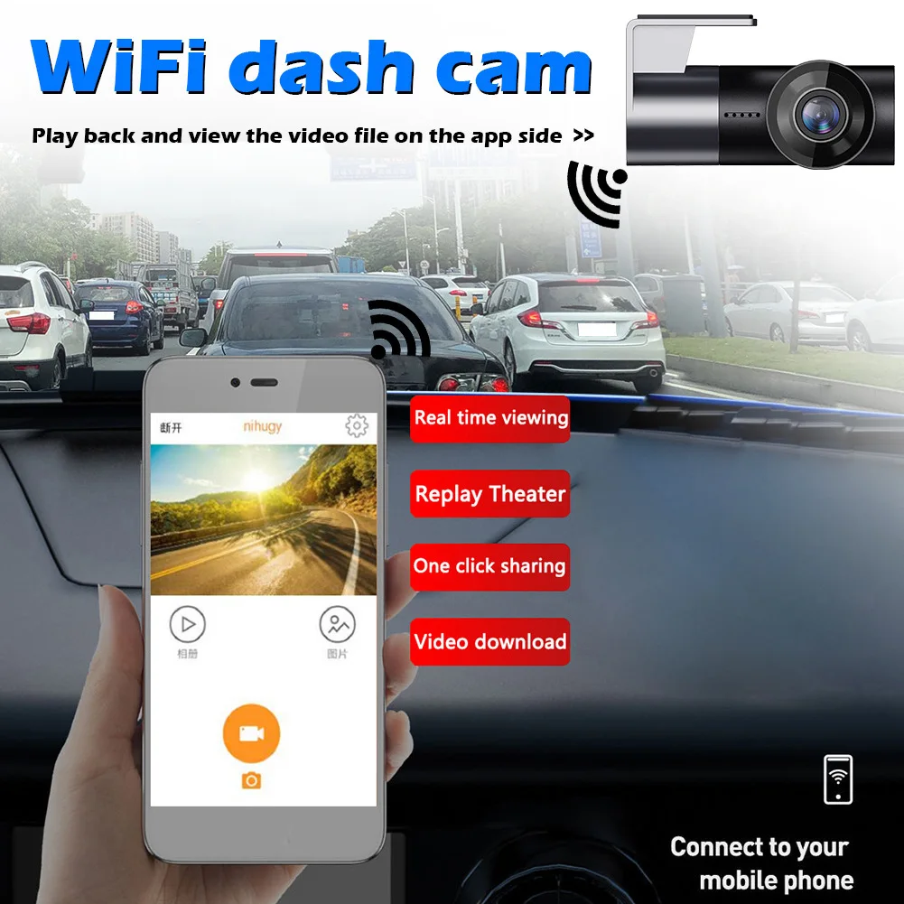 Dash Cam WIFI FULL HD 1080P Super Mini Car Camera DVR Wireless Night Version G-Sensor Driving Recorder With Multi Country Voice