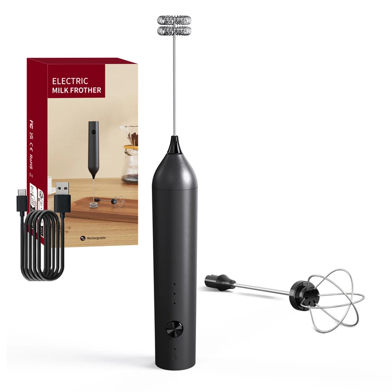 2 IN 1 Electric Egg Whisk Milk Frother Handheld Usb Rechargeable Egg Beater