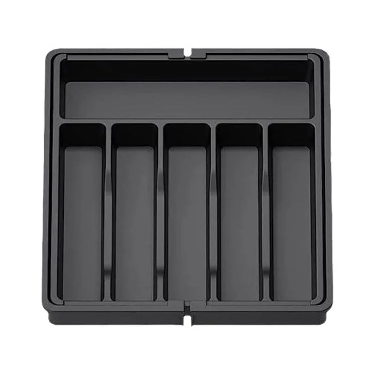 In Stock Silverware Drawer Organizer Expandable Utensil Tray BPA Free Adjustable Plastic Storage for Spoons Forks Knives
