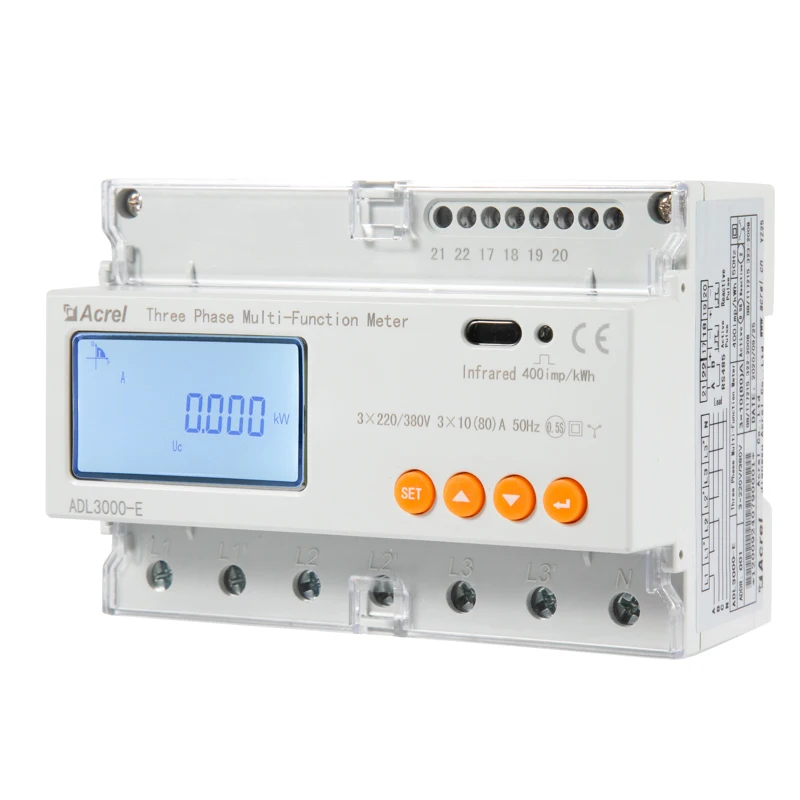 Acrel Bidirectional Kwh 3 Phase Smart Meter Energy Monitor Power Quality Analyzer With Rs485 Modbus-RTU for Solar