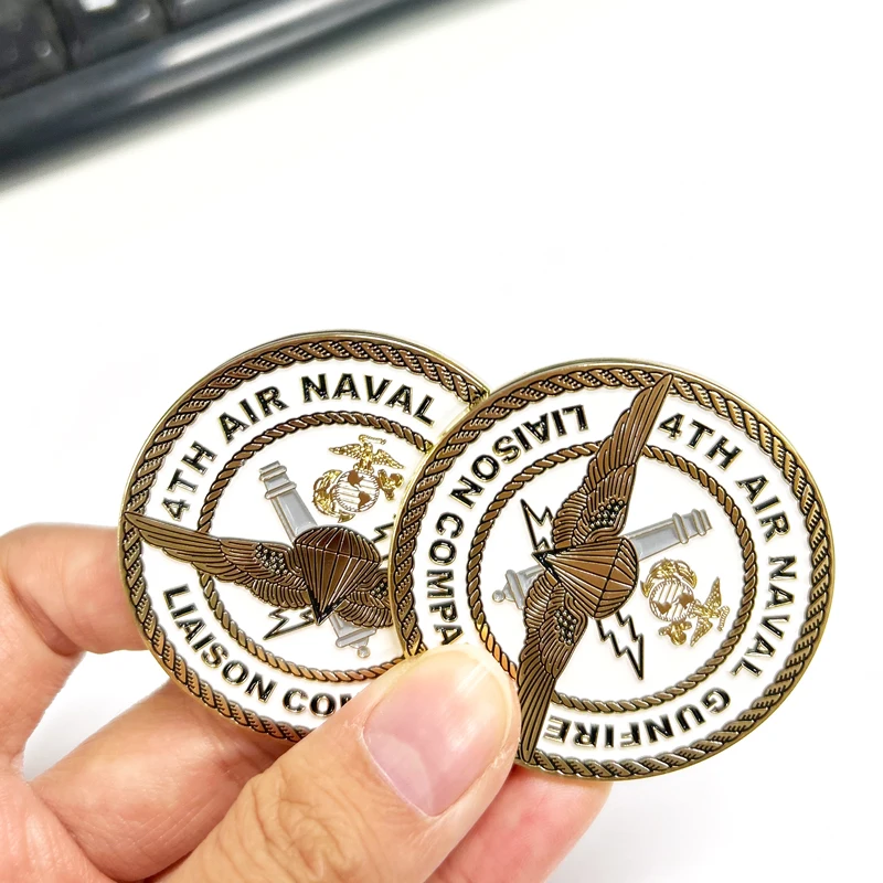 Fashion old enamel double-sided challenge metal anime gold and silver coin manufacturers
