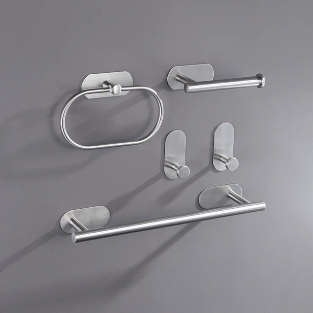 Stainless Steel Black Toilet 5 Pieces Bathroom Accessories Hardware Set