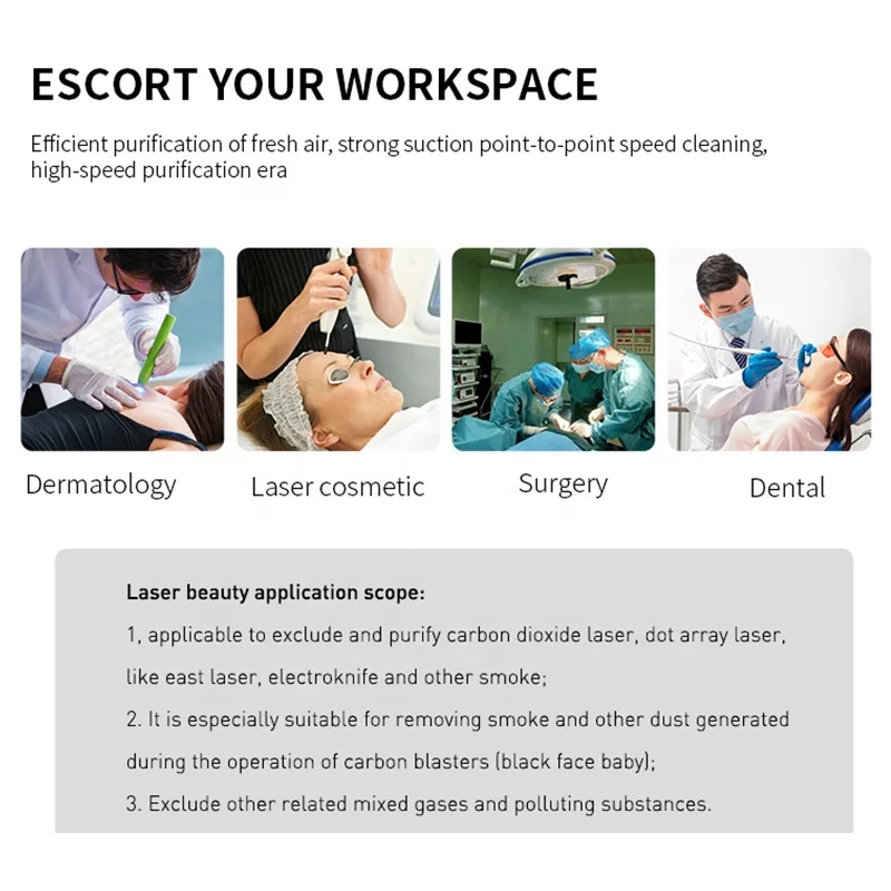 Factory Price 230W Laser beauty Smoke Absorber Dental External Oral Suction Unit