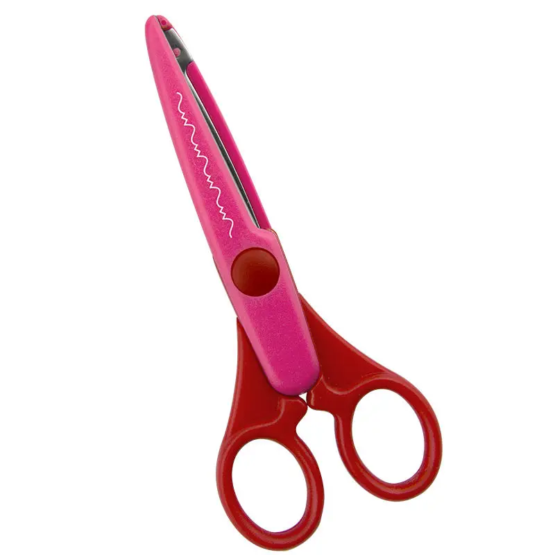Лидер продаж Цветные Ножницы для детей с ручкой из АБС-пластика 6 дюймов 1/2 дюйма зигзагообразные ножницы рукоделия по