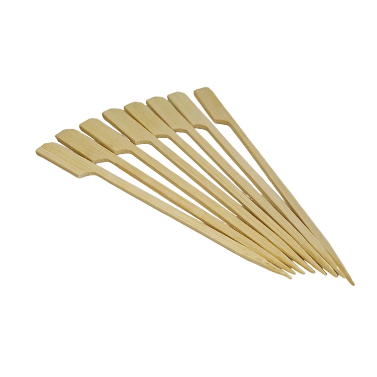 Knotted Thin Cocktail Lollipop Packaging China Flat Bamboo Sticks Skewers for Barbecue Roasting