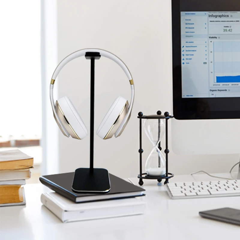 Portable Universal Headphone Stand/headphone Stand/headphone Desk Stand High Quality Aluminum Custom Logo Black Carton CN;GUA
