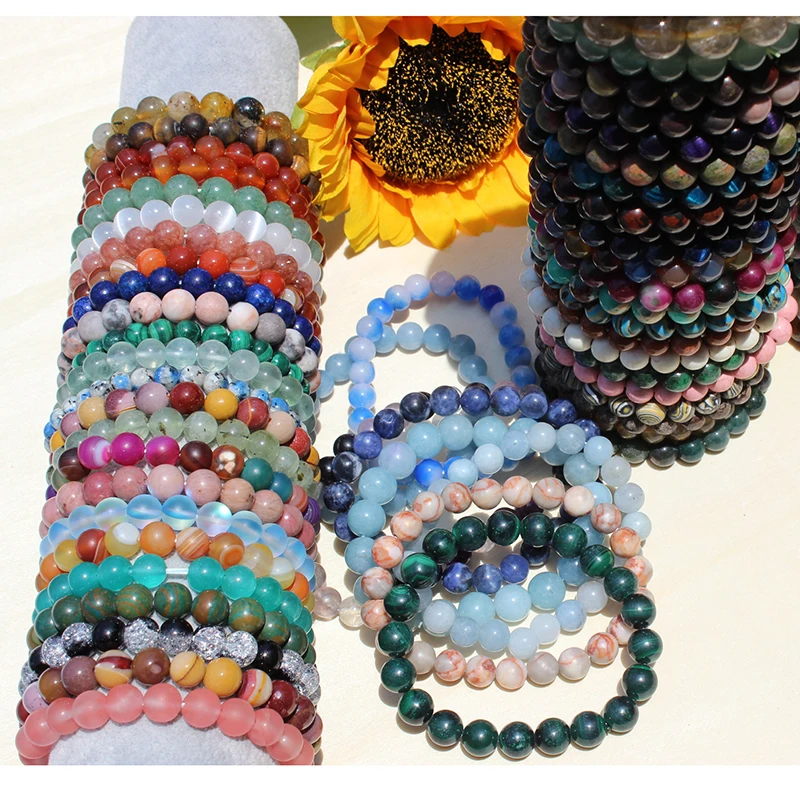 Wholesale Various Natural Crystal Bracelets Healing Beads Jewelry Stretch Bracelet