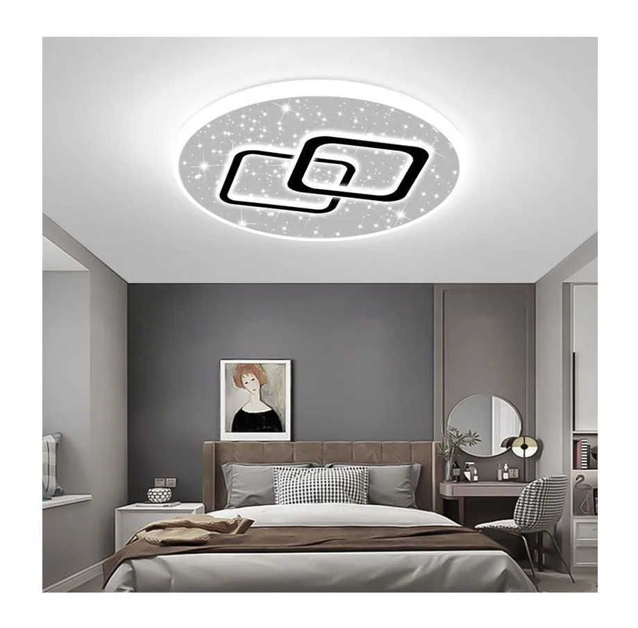Led star ceiling light, round rectangular living room bedroom modern simple bedroom dining room study ceiling lamp