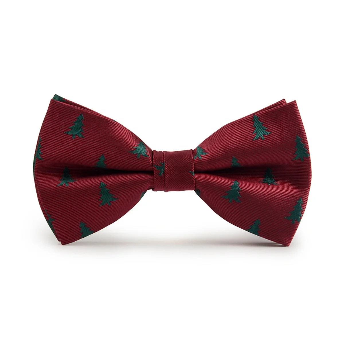 Happy New Year Mens Bowties Pretied Papillon Adjustable Polyester Custom Woven Santa Claus Xmas Tree Wholesale Christmas Bow Tie