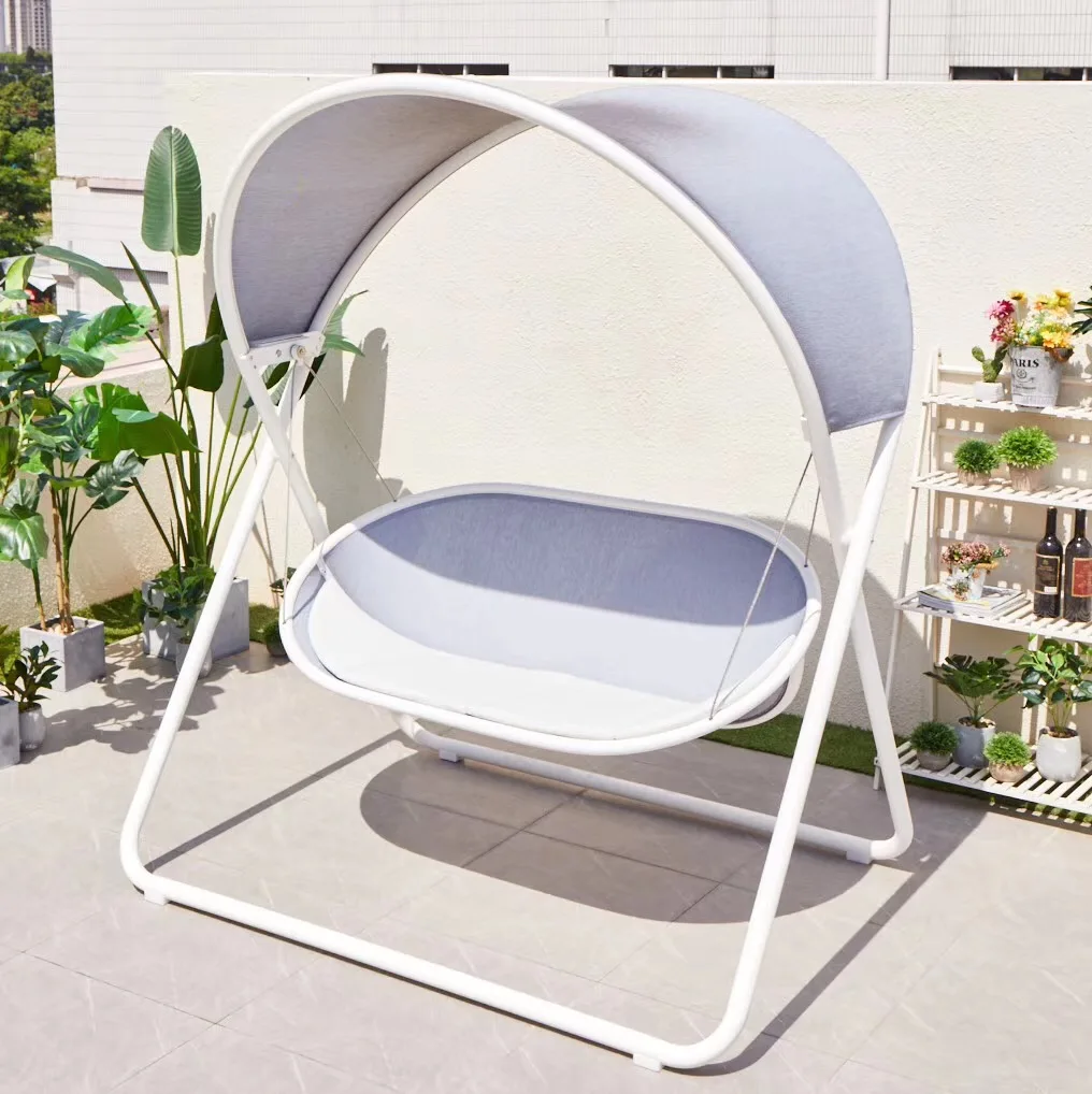 
3 Seater Family Garden Swing Chair with Long Cloth Cover and Folding Tea Table Well Used Hanging Chair 