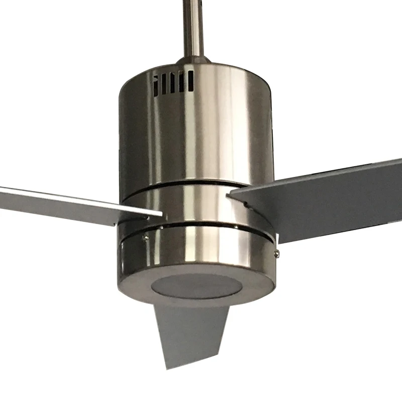 48 inch Modern Air Cooling Fan Home Decorative Brushed Nickel LED Ceiling Fan with 3 Plywood Blades, include Remote control