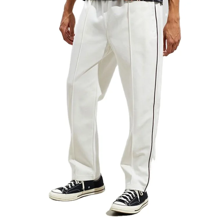 
OEM mens trousers with contrast stripe fashion track pants wholesale  (62215888833)