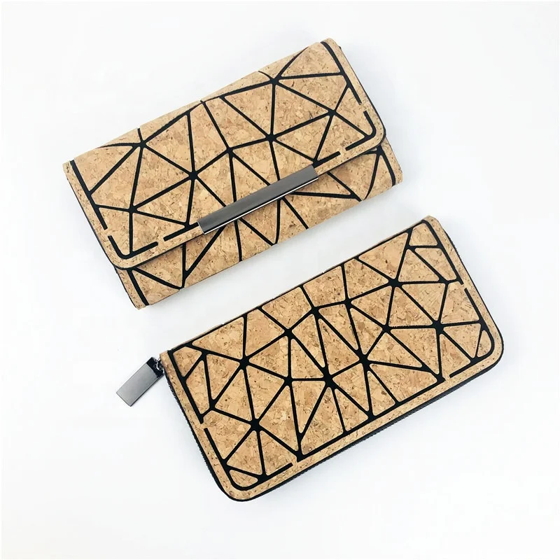 Eco-friendly Natural Organic Cork Purse Portable Card Holder Cork Leather Wallet for daily activities