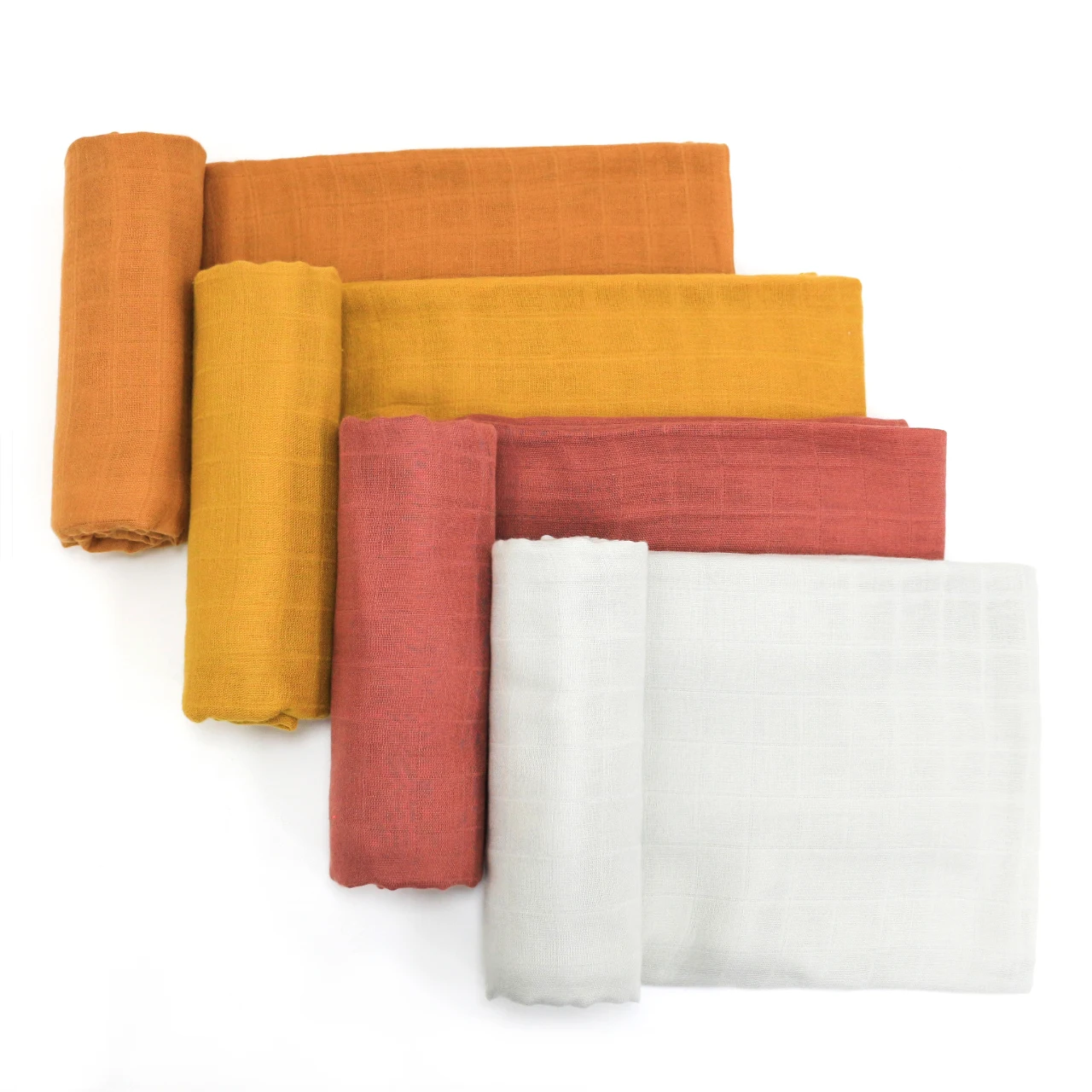 Wholesale OEM Natural Organic Bamboo Cotton Wickeldecke aus Musselin Super Soft 17 Colors Muslin Swaddle Receiving Wrap Blanket