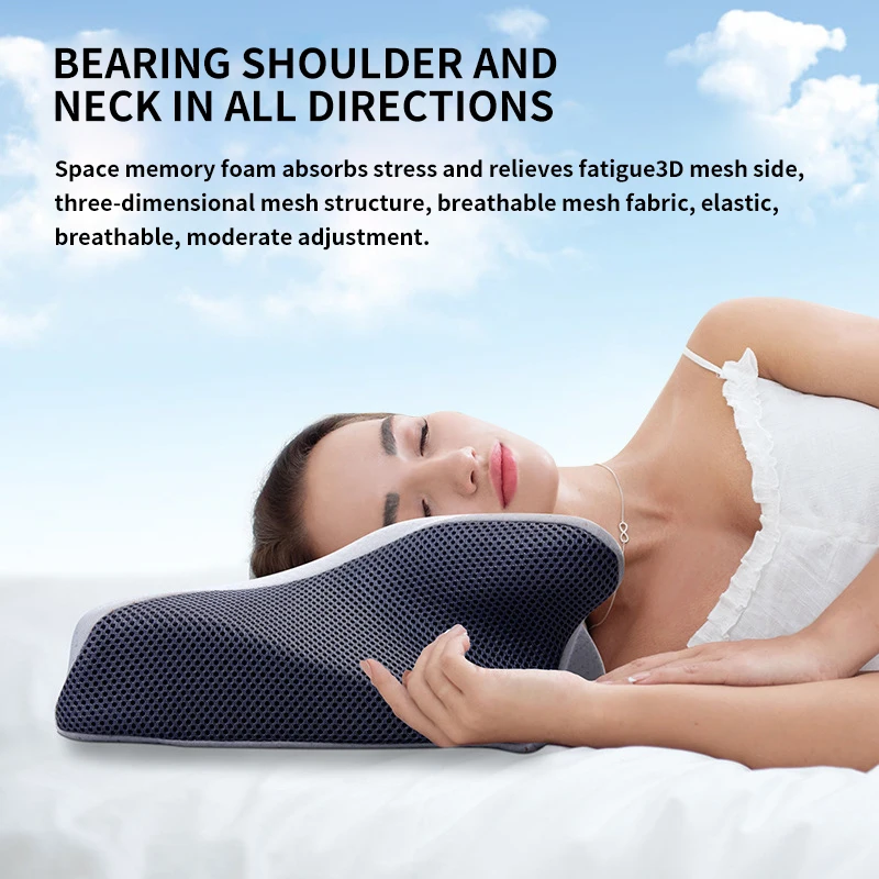 JB-New design Hot selling Butterfly shaped memory foam pillow Ergonomically designed comfortable memory foam sleep pillow