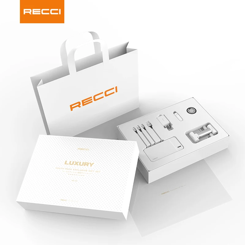 Recci Luxury Creative Promotion Electronic products powerbank etc. Business Gift Set Custom for Christmas, holiday, client