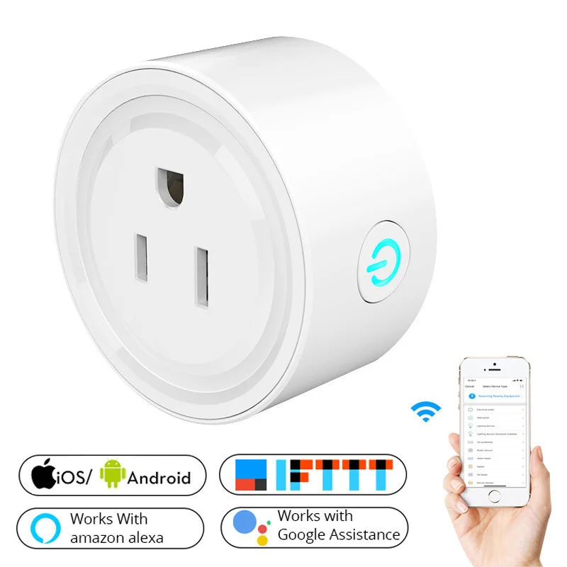 Short protection Electric Power Outlet Strip Wifi socket With Alexa Echo temperature sensor wall smart socket