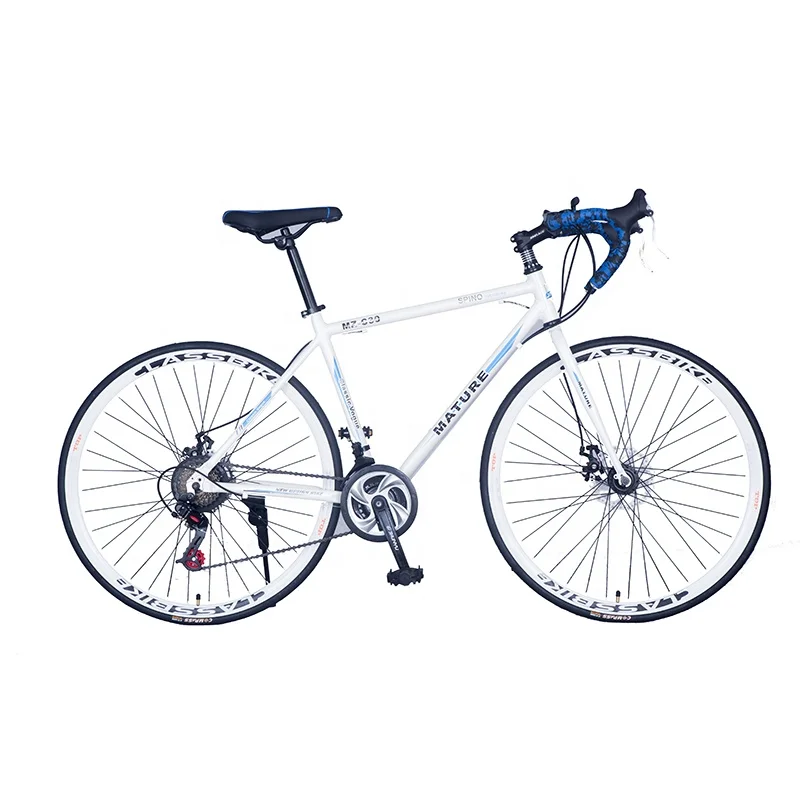 Men Cheap 48cm Cycling Frame Disc Rim Hub Handlebar Saddle Helmet Parts Complete Tire 21 Speed Alloy Bicycle Aluminium Road Bike