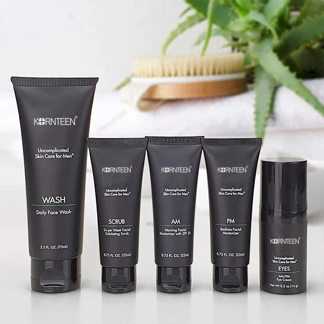 Private Label Organic Natural Facial Anti Acne Skincare Set Whitening Brightening Moisturizing Repair Men Skin Care Set
