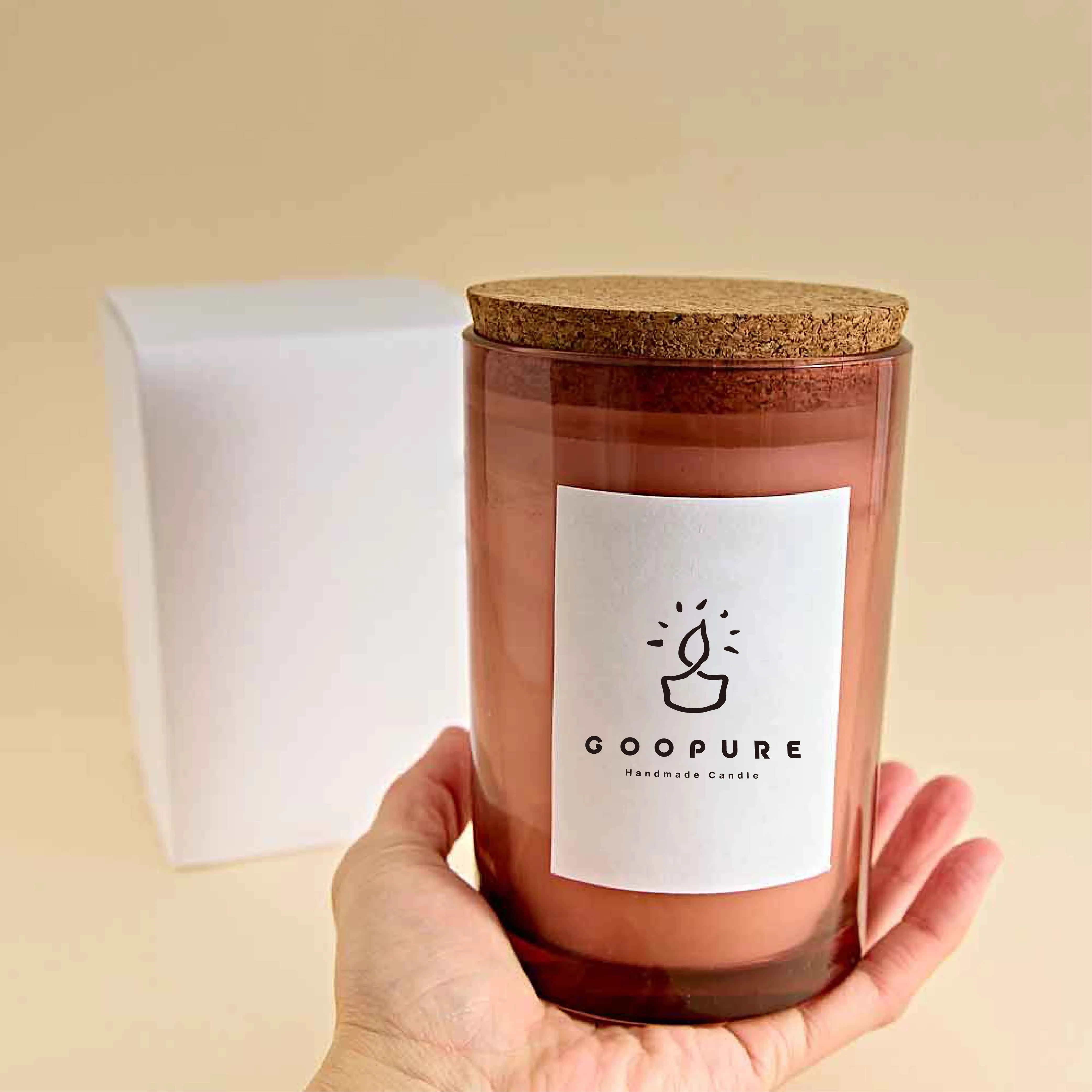 Wholesale Empty Luxury 580g  Extra-large Size Custom Logo Colorful Container Glass Candle Jars With Cork Cap