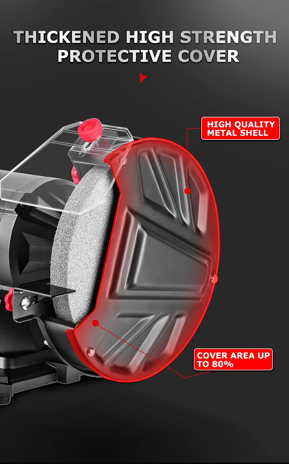 TEH Heavy Duty Performance Powerful Dual 6 In. Grinding Wheels Electric Bench Top Grinder Machine