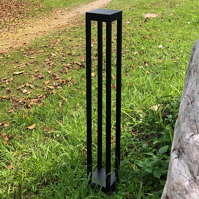 Колонка водонепроницаемый квадратный 600 мм алюминиевый улицы сада травы песочный черный теплый свет лампы газон