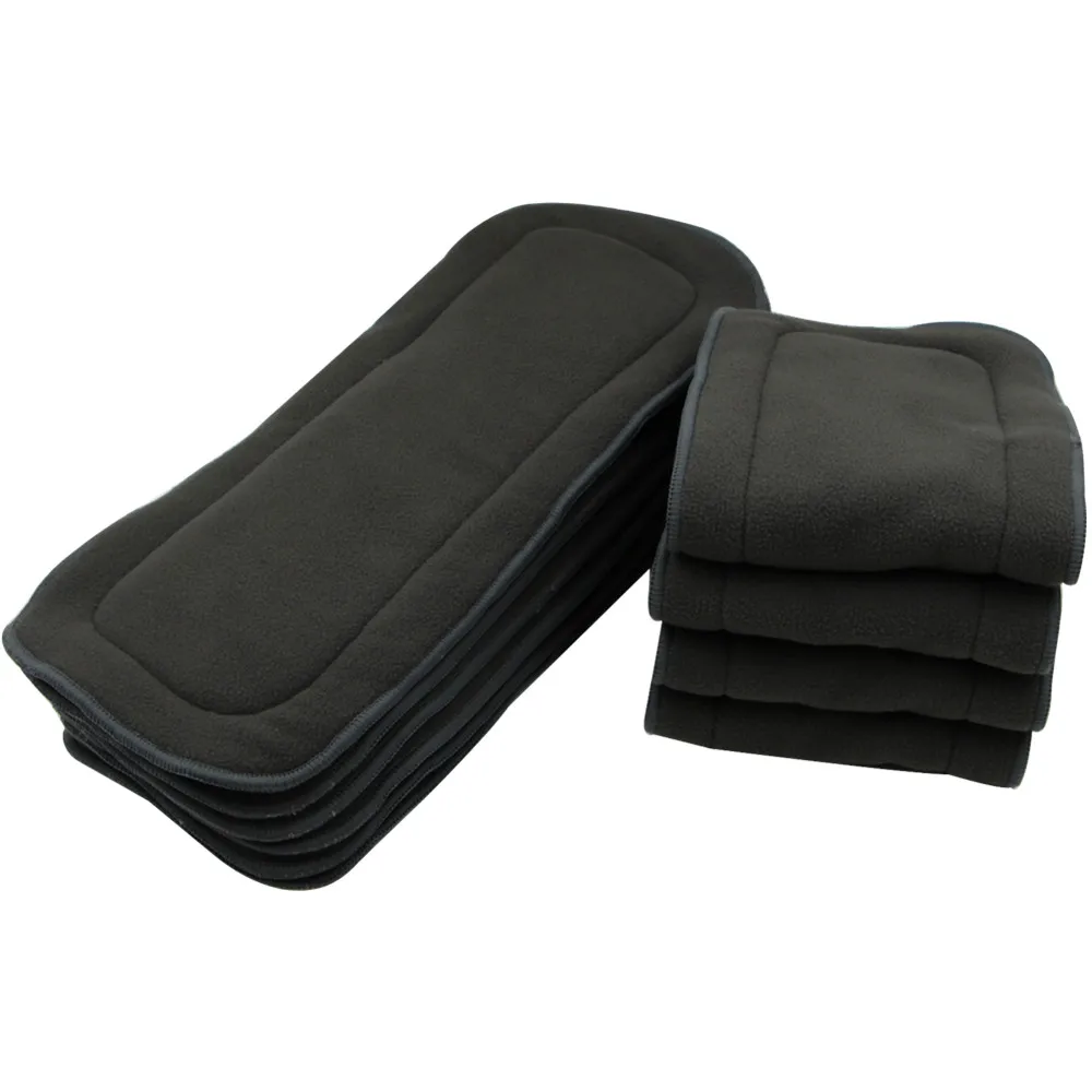 Factory Wholesale High absorbent Reusable 4 Layers Bamboo Charcoal Cloth Diaper Insert