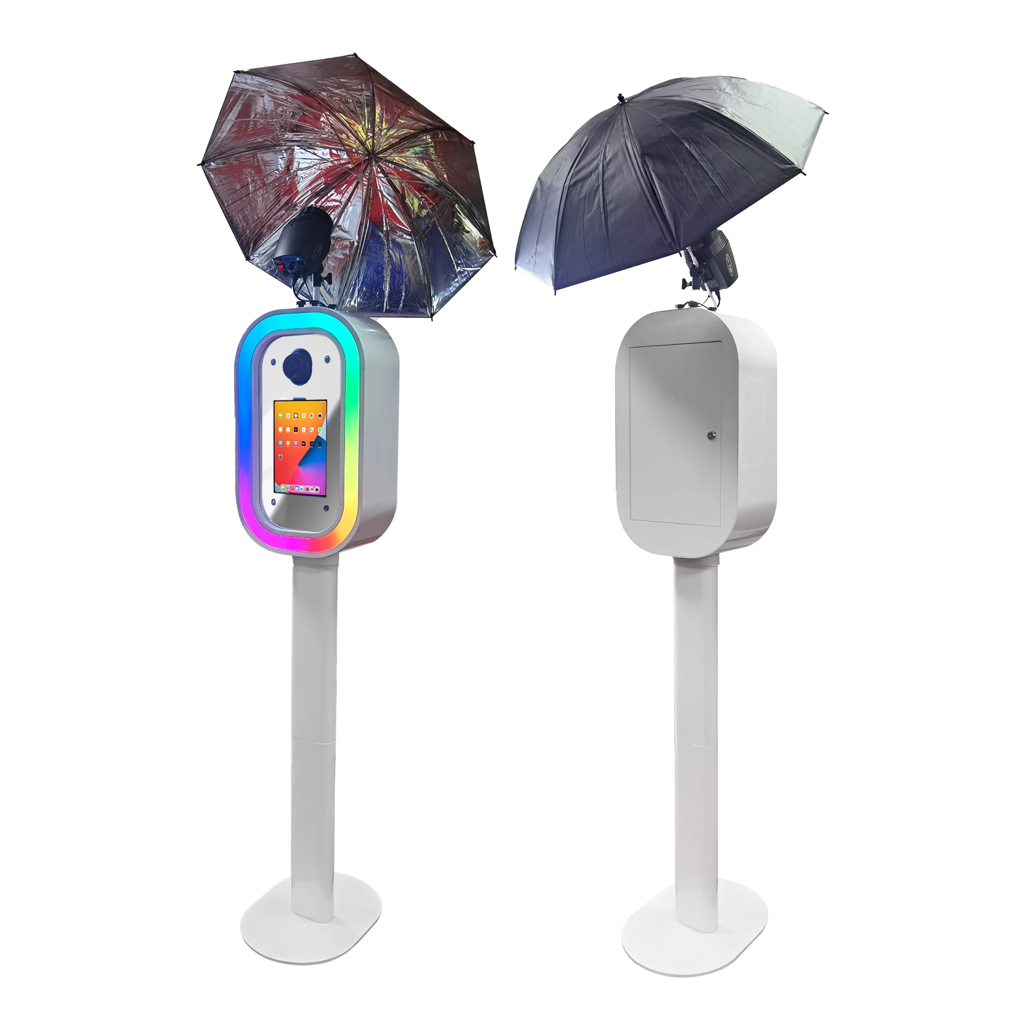 Oval Tablet Pc Dslr Photo Booth Acrylic Magic Mirror Touch Screen Wedding Party Events Photo Booth Aluminum Shell Kiosk