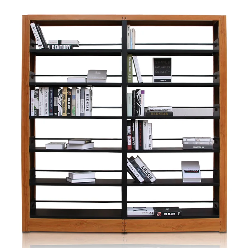 Customized Bookshelf Antique Wood Grain Black or White Shelf 6 Layers