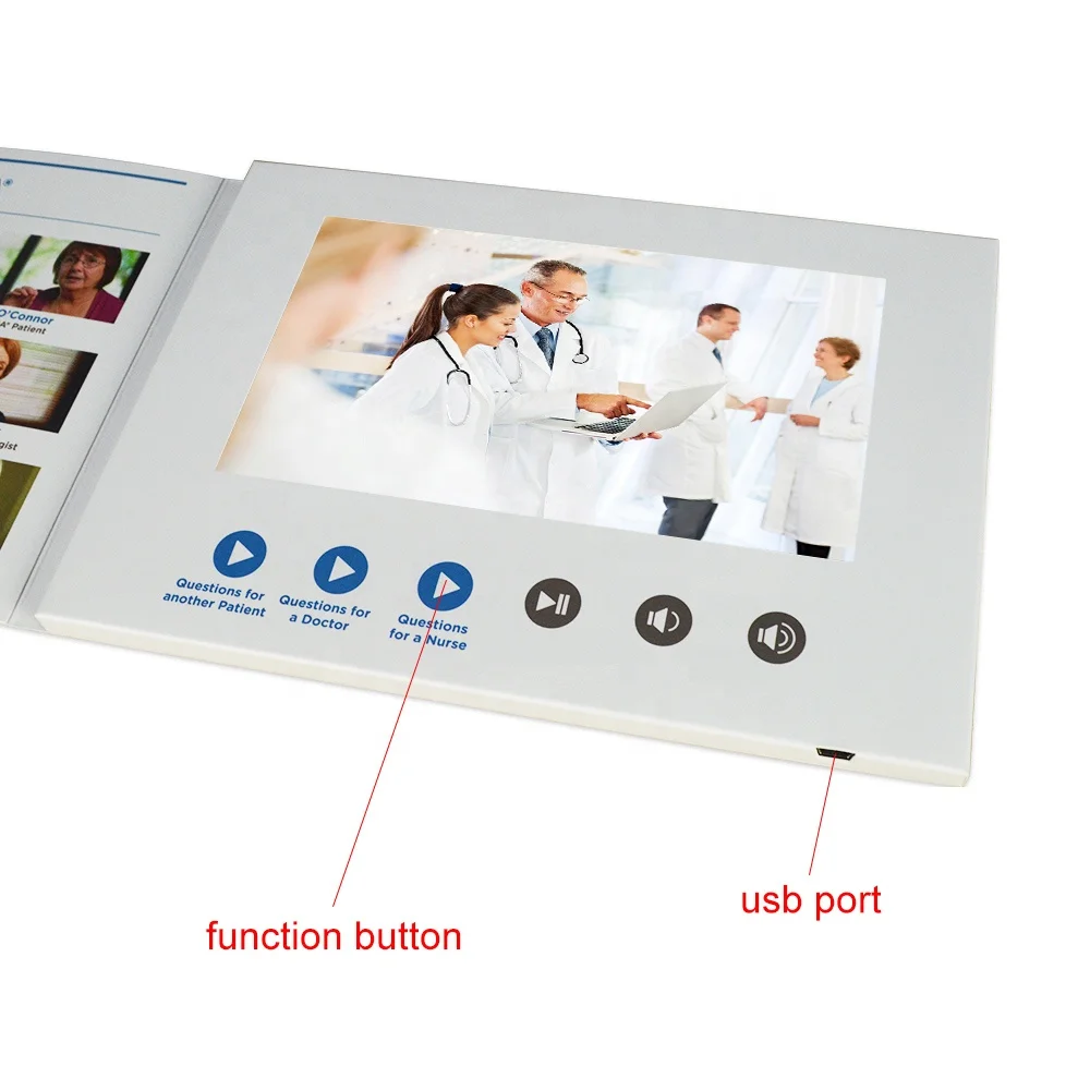 Promotional 2.4 inch 5 inch 7 inch a4 video book a5 digital business card lcd screen video brochure for advertising