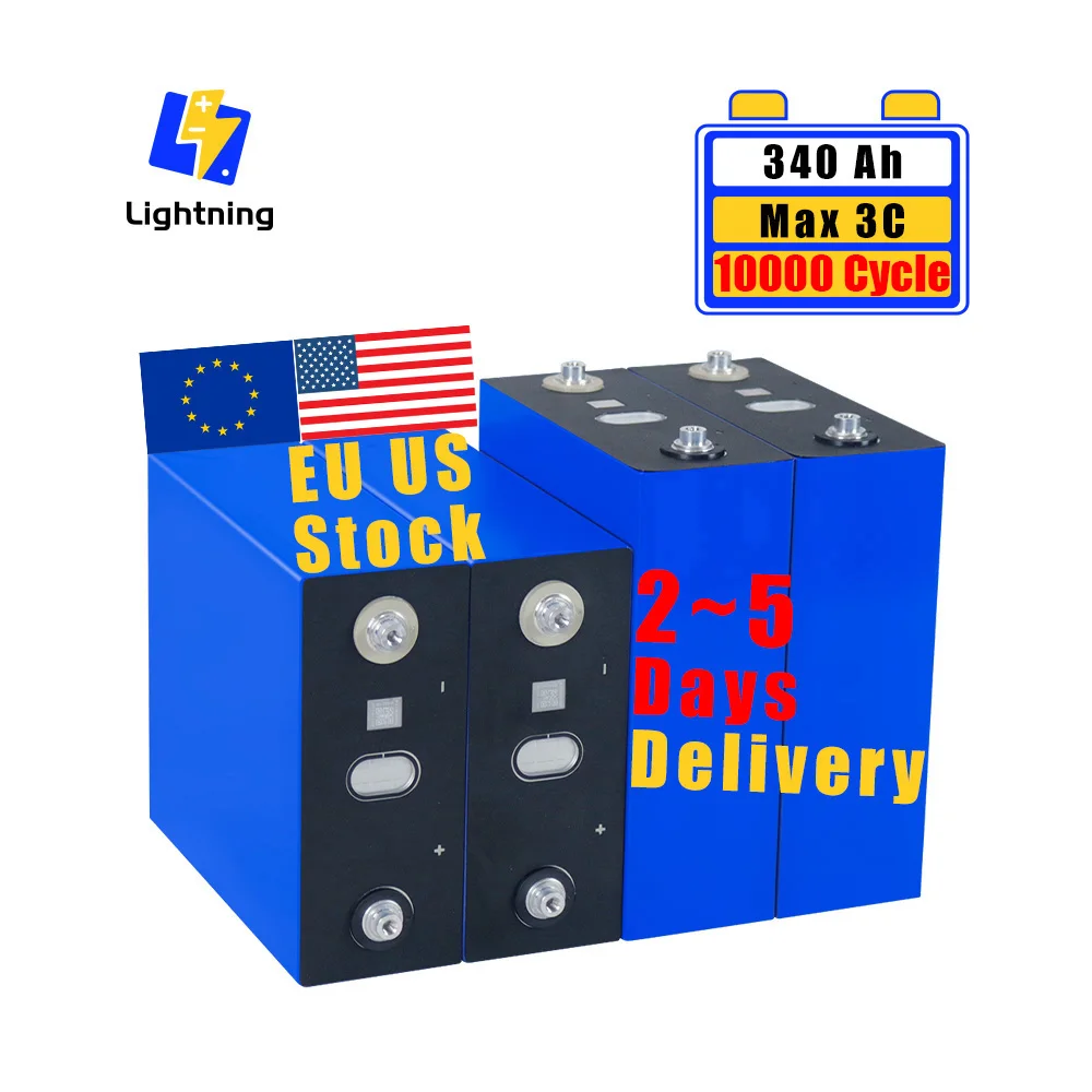 3.2V 340Ah 10000 Cycle Lifepo4 Battery Grade A DIY Akku 12V 24V 48V RV Boat Ship Golf Cart Cell Solar Energy Storage NO TAX