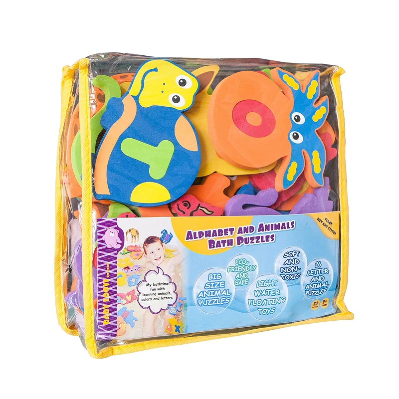 
OEM Custom Bathtub Toy Organizer Bath Toys Foam Letters Alphabet Numbers Animals Toys Set for Kids Bath Time Fun 