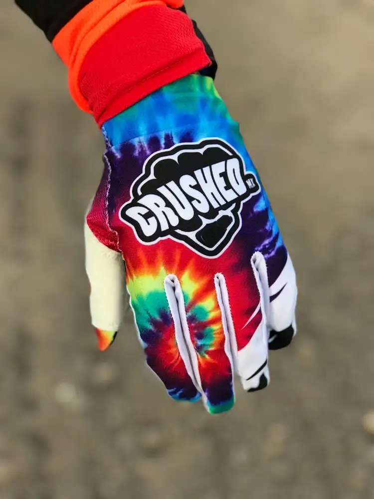 Colorful custom off road dirt bike gloves
