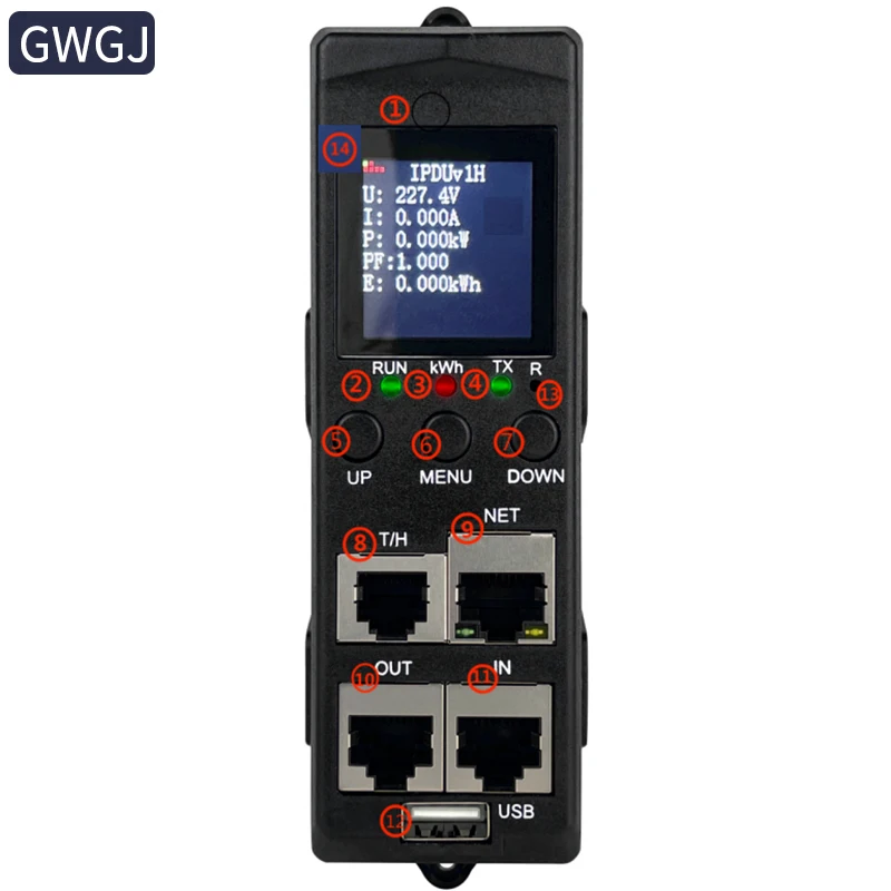 smart PDU meter Ethernet port TCP SNMP 485MODBUS