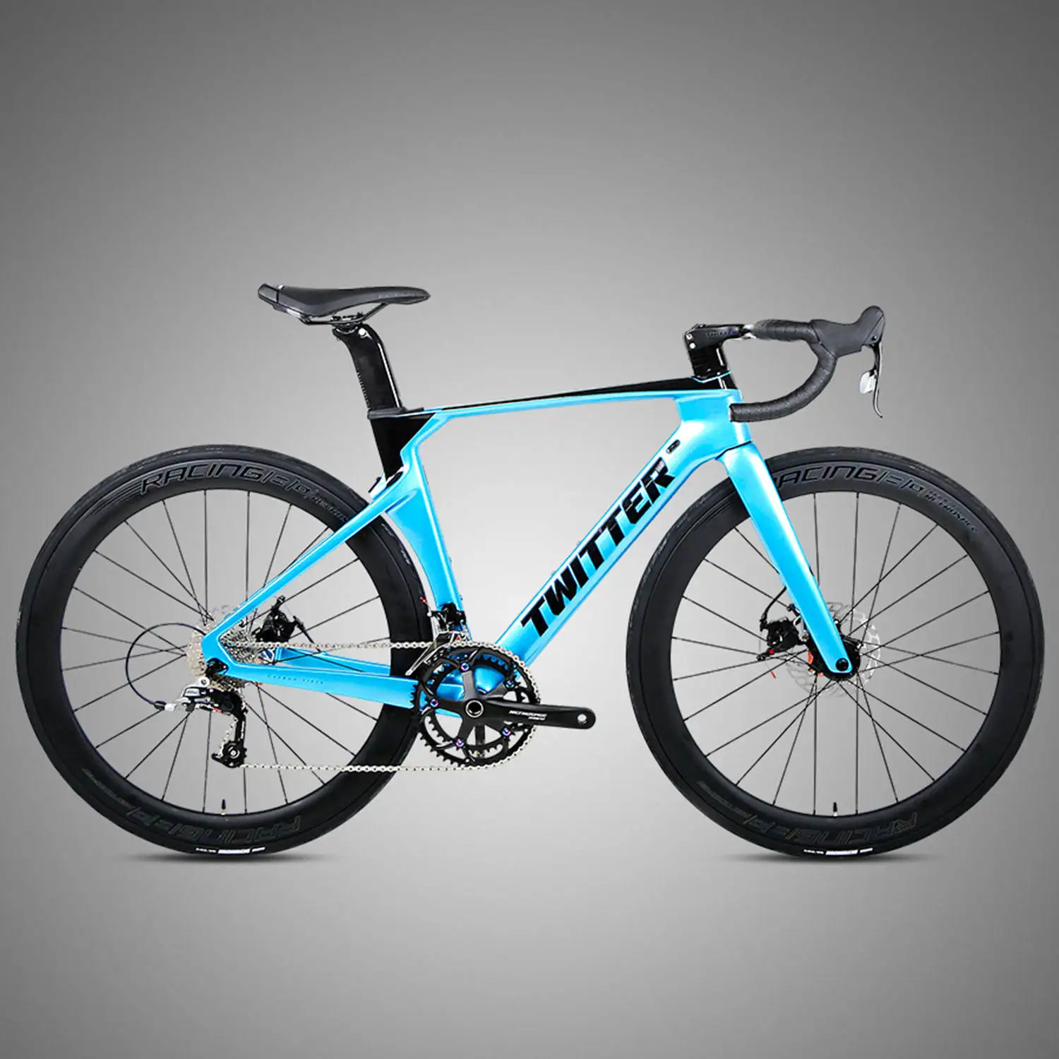 Ultra-light full carbon fiber road bike 22-speed breaking wind racing barrel axle disc brake adult bicycle