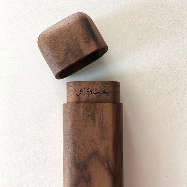 Vietnam Custom Personalized Portable 2 Tubes Cigar Case Portable Wood Mini Cigars Case