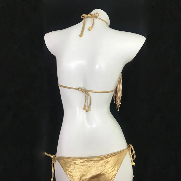 2021 Solid Swimsuit Diamond  Bikini Set Push Up Shiny Triangle Micro sexy 2 piece set Swimwear for Lady Women bathing suit