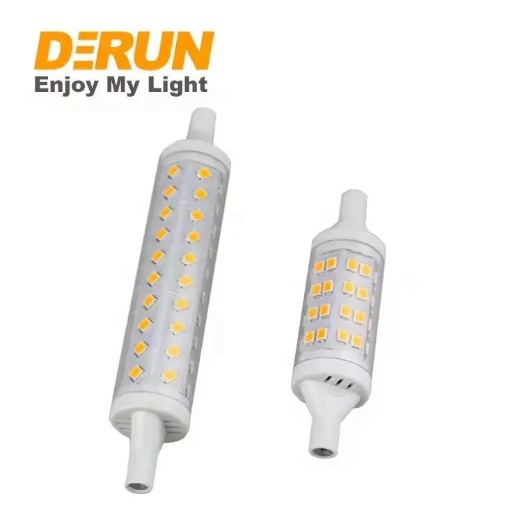 Best Quality Dimmable Plastic Clear Cover ERP 5W 8W Double Ended 220V SMD2835 J78 J118 LED R7S Light , LED-R7S