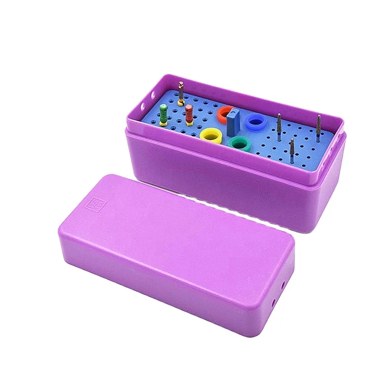 Glin Dental Square Root Canal File Farme Holder 64 Holes Plastic Dental Multi-function Endo Box G-72C