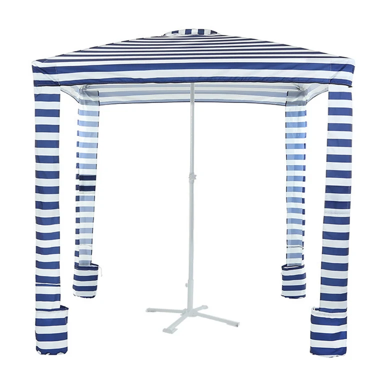 Custom Logo and Design Easy to Setup Aluminum New Beach Cabana Canopy Sun Shade Shelter Tent Toldos 3x3 with Sand Bag
