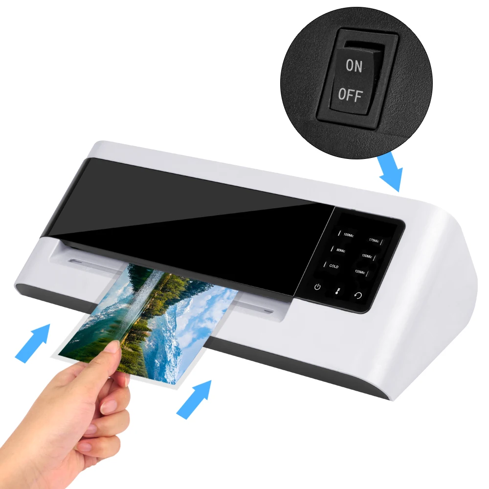 Wholesale Photo/Paper/Document Hot Cold A4 Laminator 2 Rollers Quick Warming Up Fast Laminating Machine