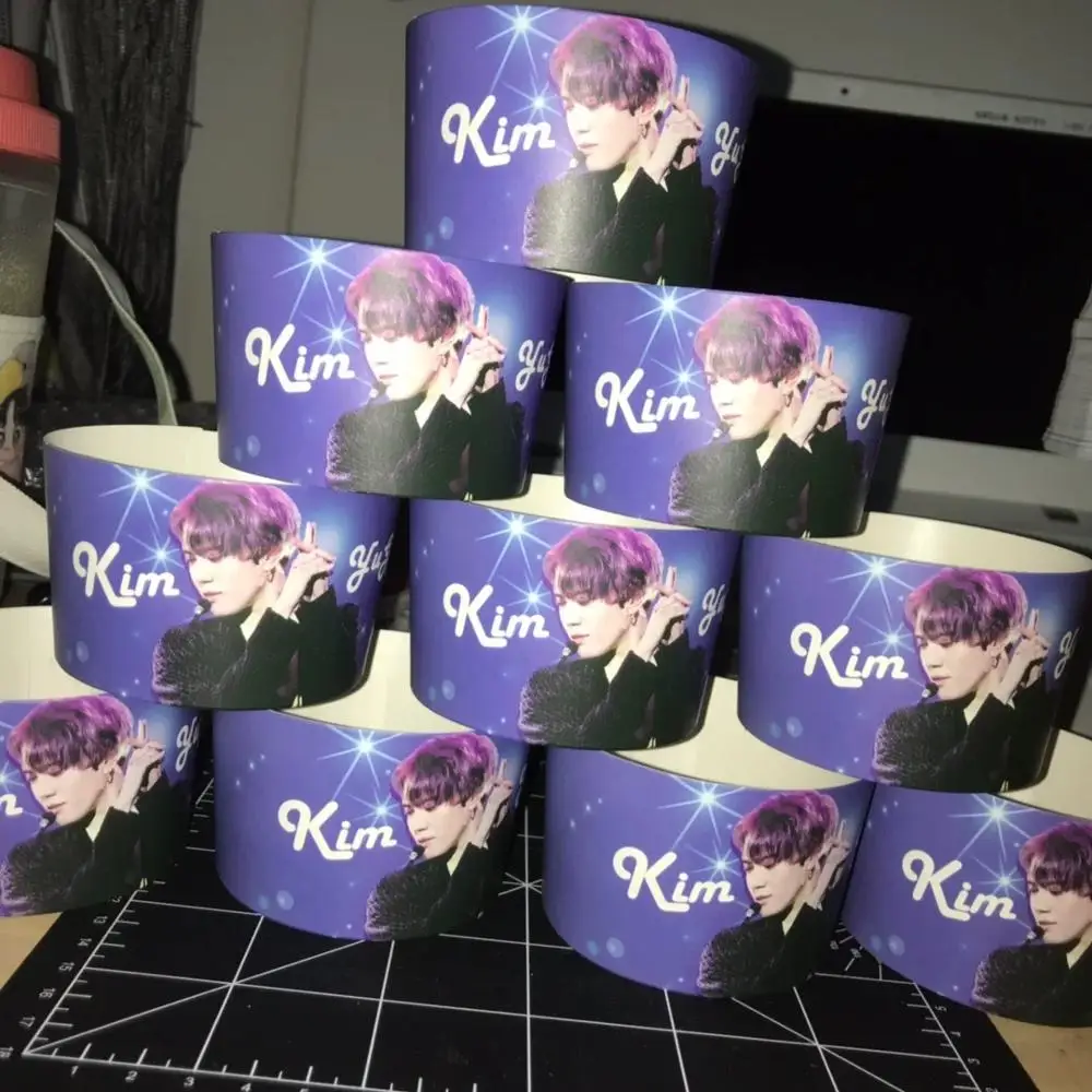 Idol fans birthday party use cups corrugated paper sleeve custom