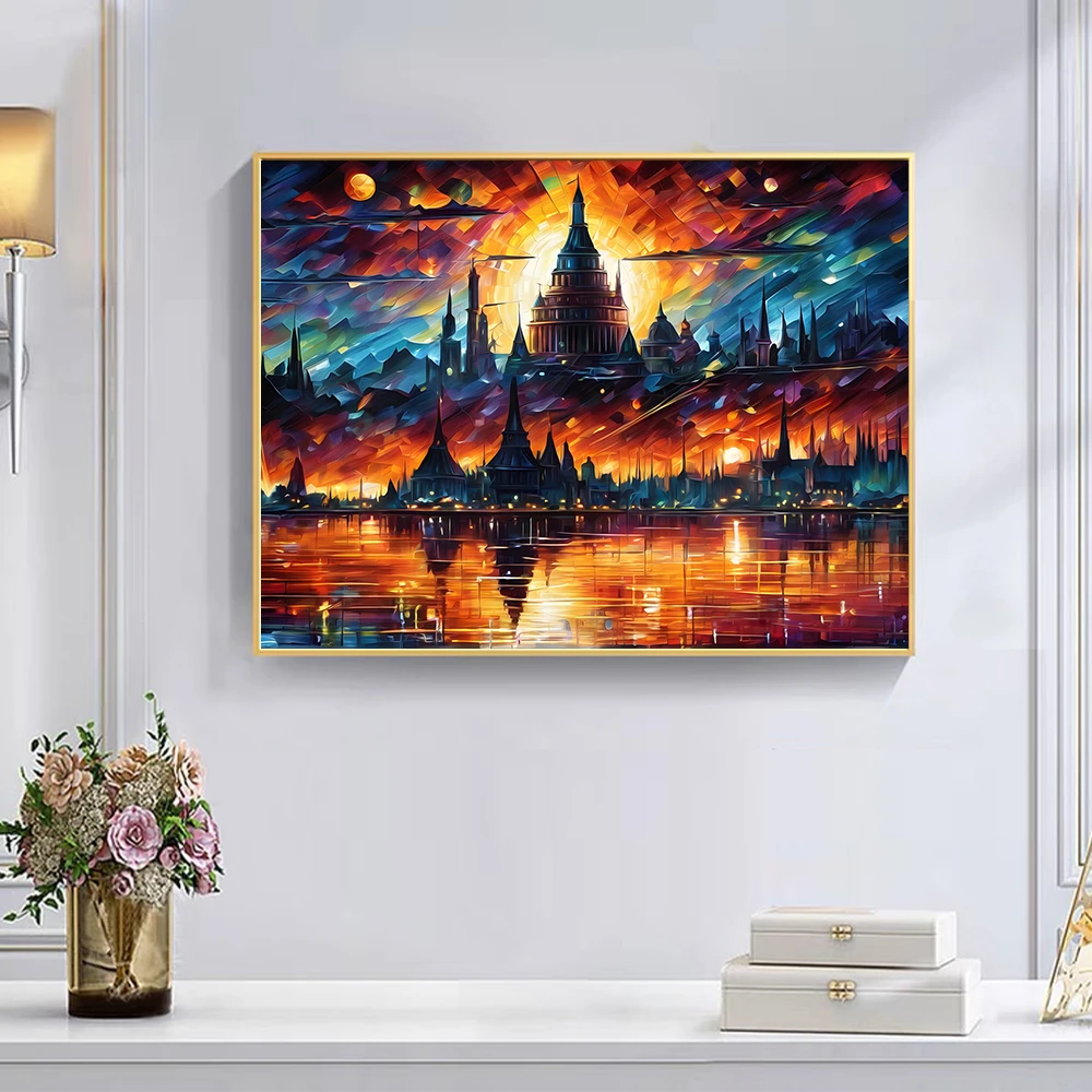 New Design Wholesale Diamond Paintings Landscape Diamond Painting Kit 5d Diy Handmade  Tree Paintings