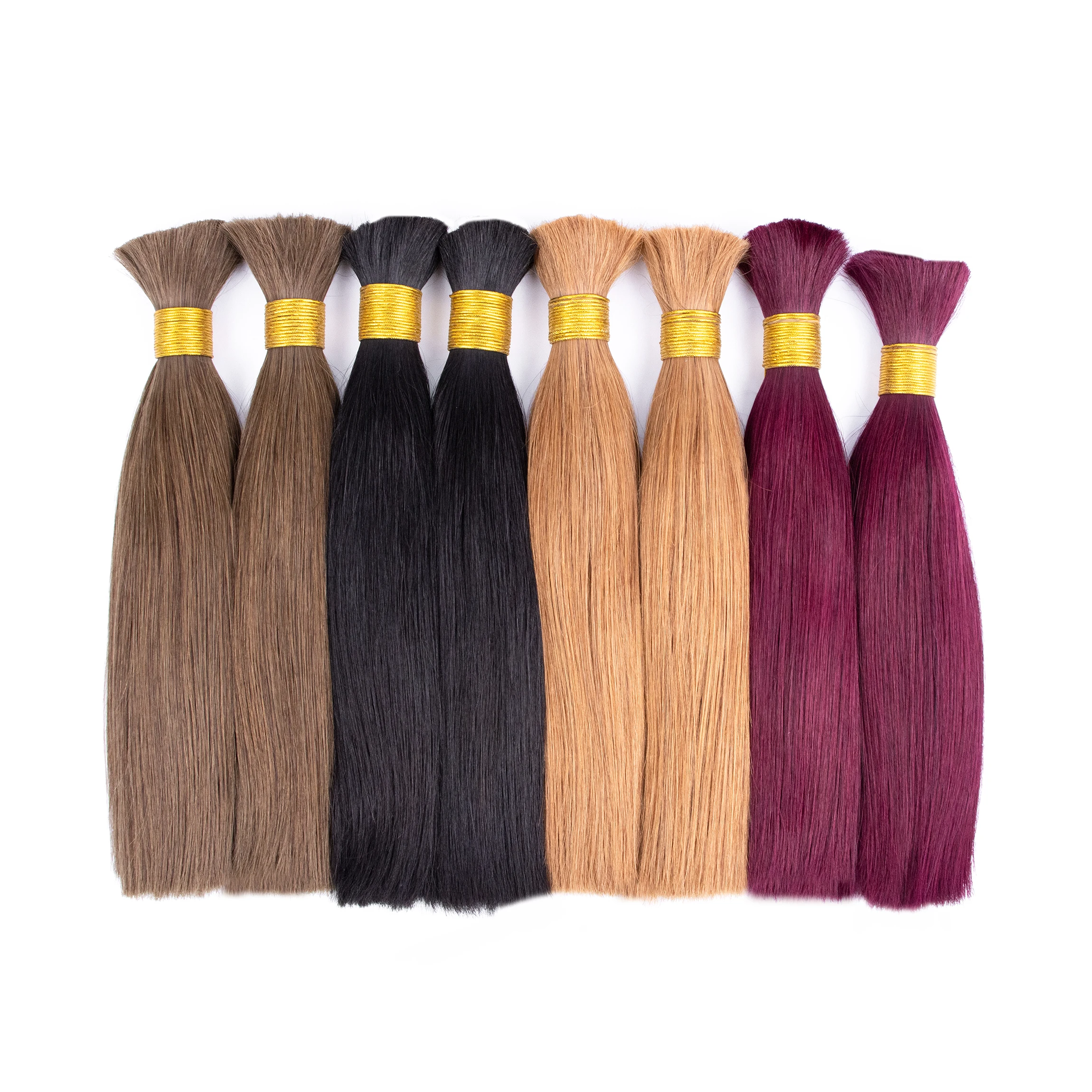 No tangle free sample soft shiny unprocessed human virgin indian braiding bulk hair extensions