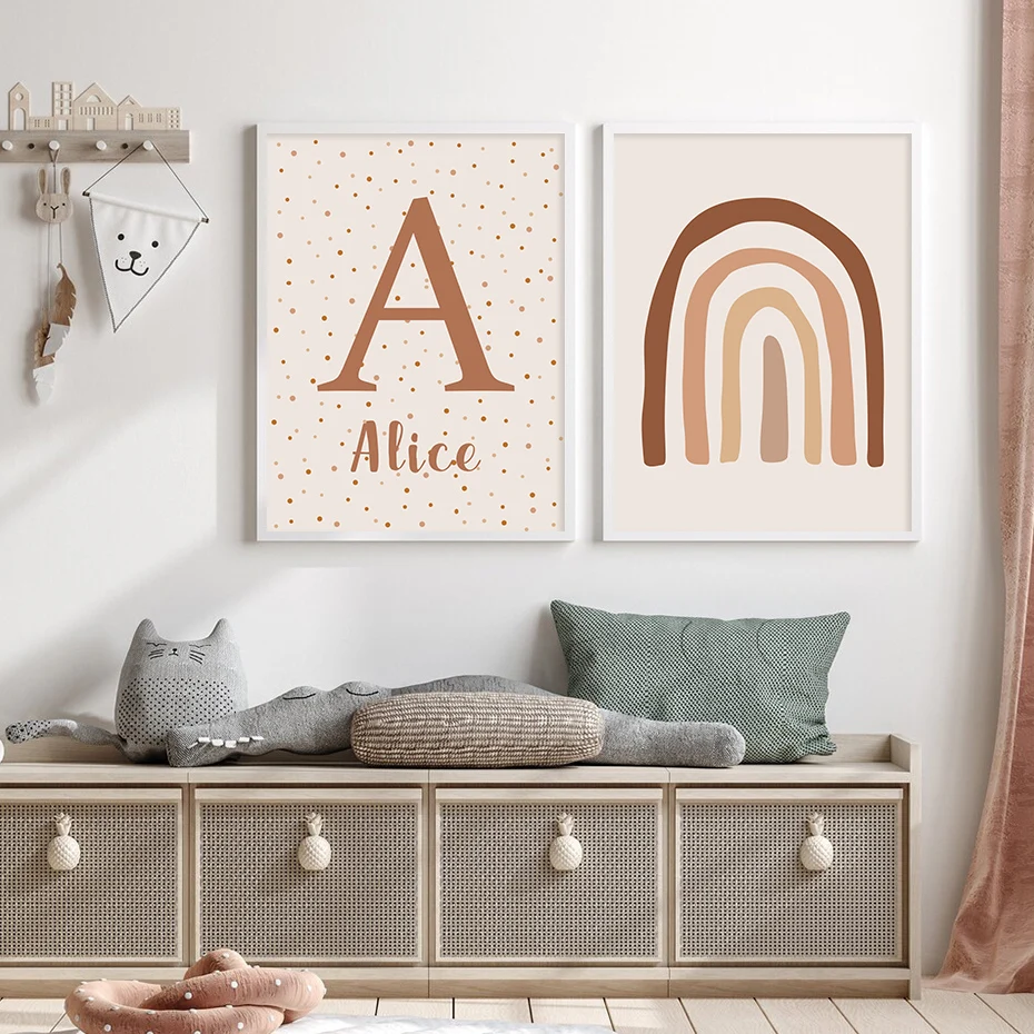 Abstract Sun Rainbow Nursery Posters Picture Print Wall Art Canvas Painting for Kids Room Home Decoration