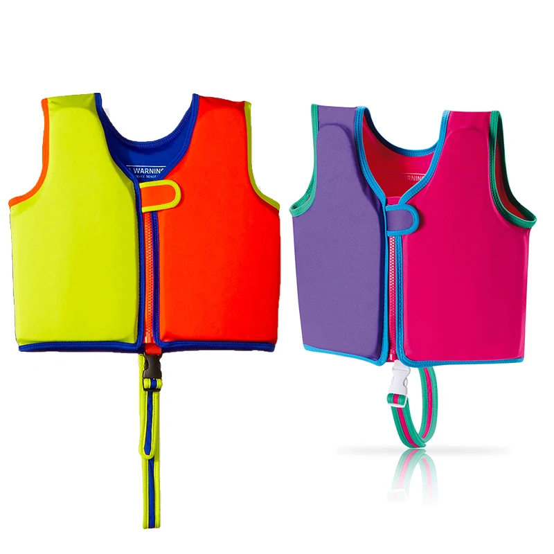 Neoprene EPE Foam Kids Life Jacket Water Sport Buoyancy Swim Vest Pink Color Children Learn To Swim Life Vest