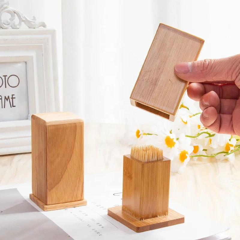 Portable toothpick jar creative bamboo toothpick holder simple home restaurant toothpick box