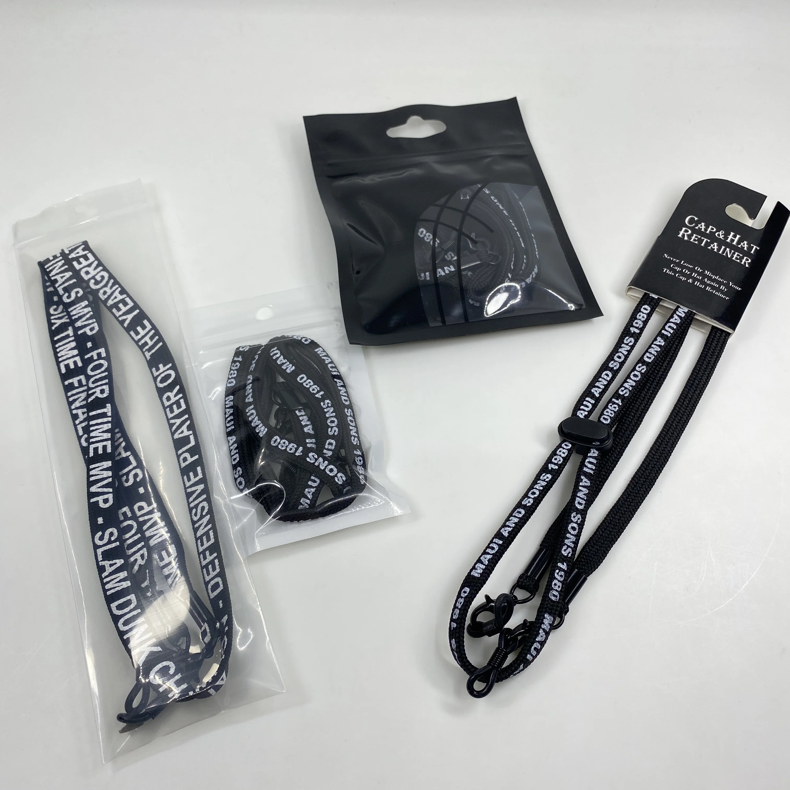 Fashion custom logo printing sunglasses mask cord lanyard neck strap with lobster clasp hook clip rubber loop